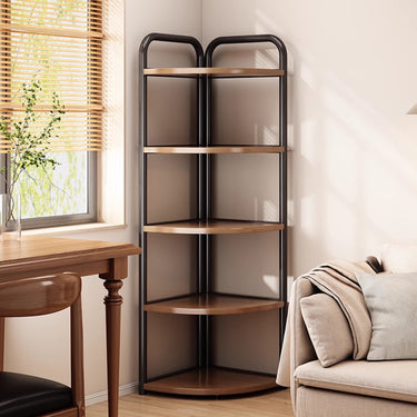 Modern Corner Storage Rack – Multi-Tier Triangle Bookshelf
